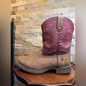 Kids Sz 3 M Durango Lil' Rodeo Briar Brown & Brick Red Western Boots DBT0222TS